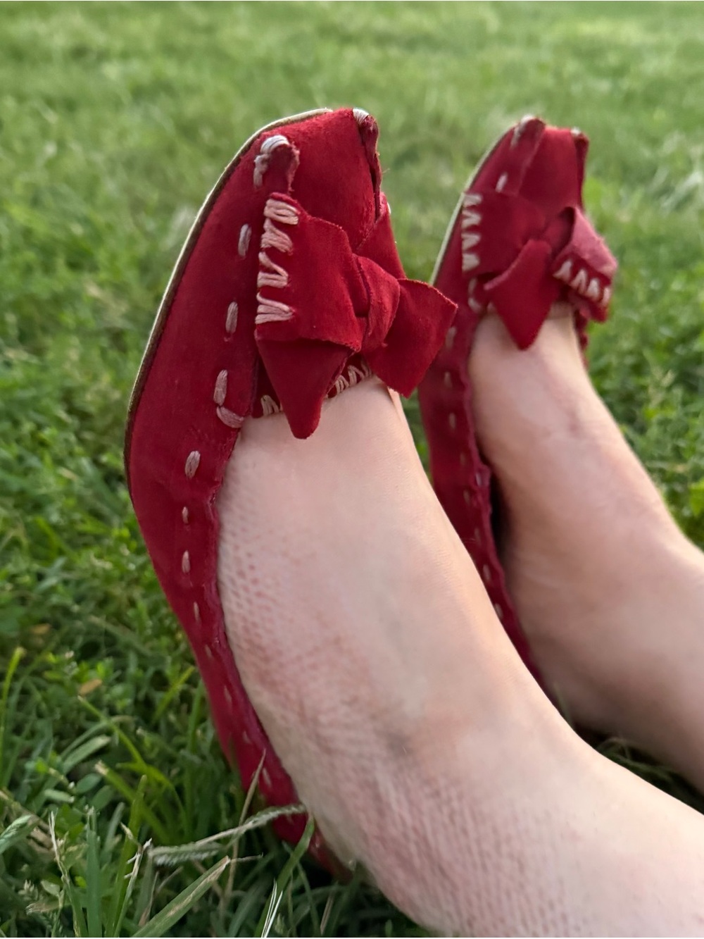 Miu Miu Burgundy Red Suede Ballet Flats - Picture 8 of 8
